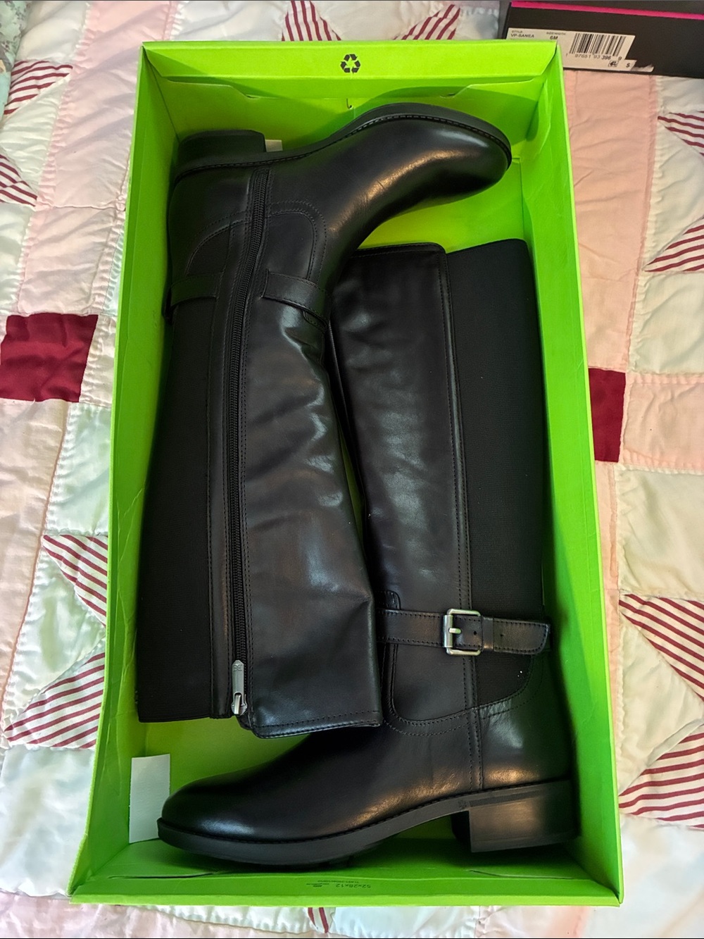 NEW Sam Edelman Black Over-the-Knee Leather Riding Boots with Buckle Sz 6.5